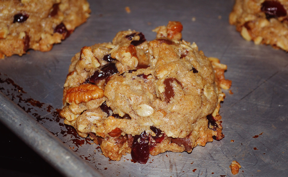Nettie’s Christmas Chocolate Chip Cranberry Pecan Oatmeal Cookies